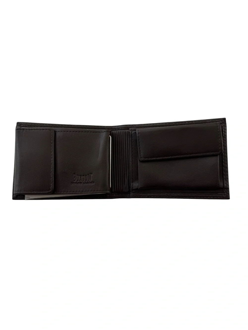 NWT Buxton Men’s Emblem Zip Convertible Nappa Lambskin Wallet Brown